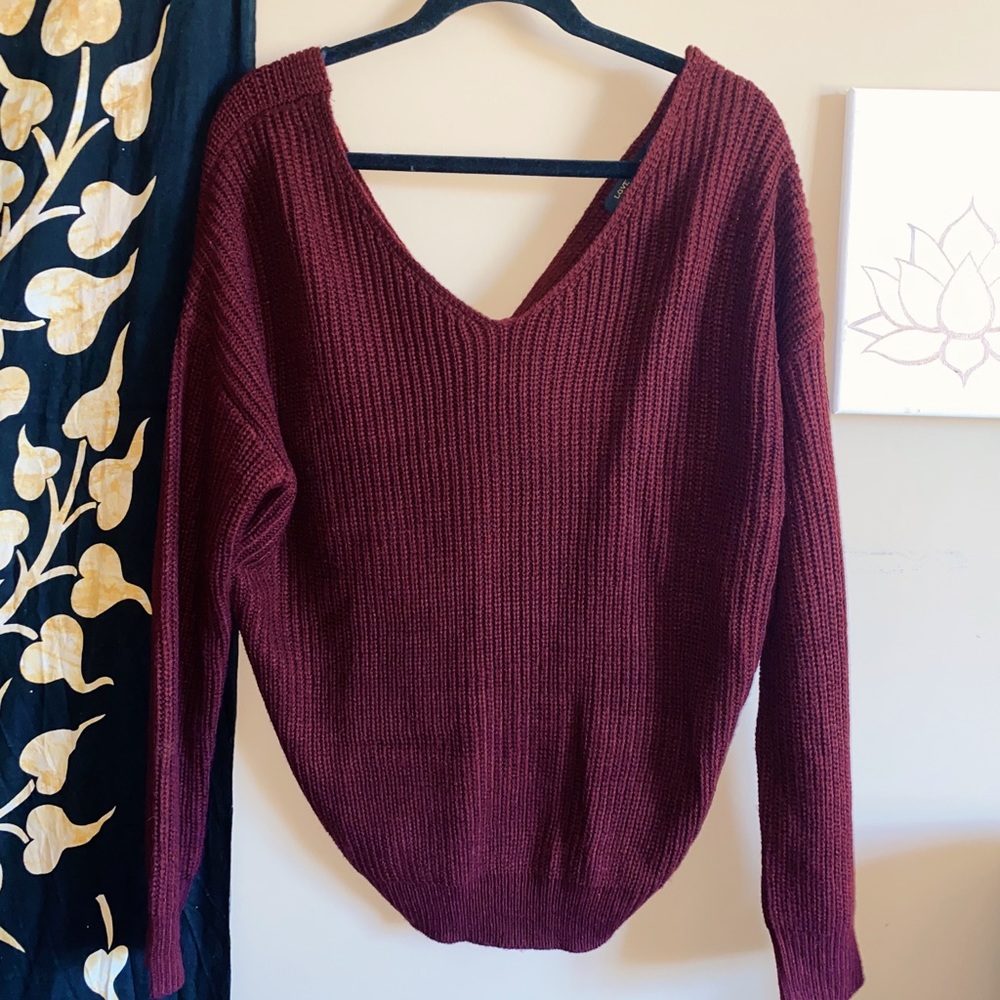 Tie-back sweater